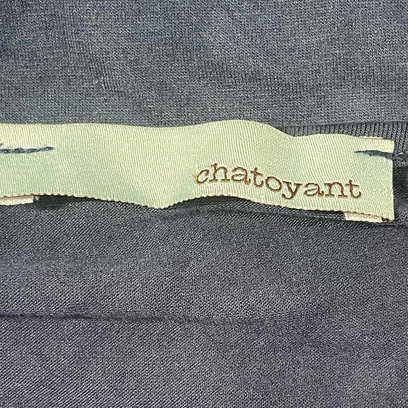 Chatoyant Women's Tie Dye Knee Length Dress S Bohemian Casual Navy Tan tassels - Picture 2 of 8